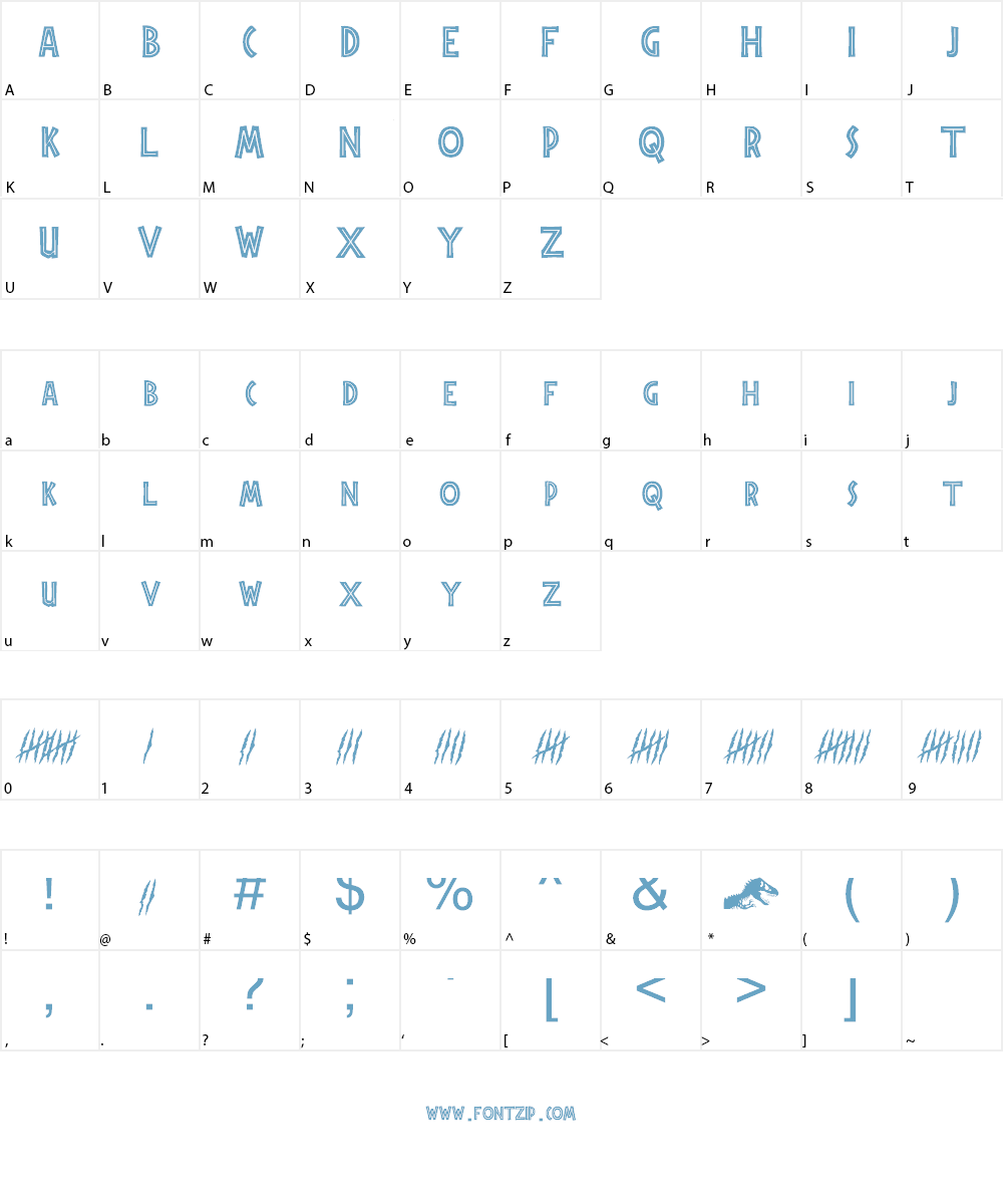 Jurassic Park Font Character